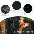 Microphone Isolation Shield  Foldable Mic Sound Absorbing Foam For Condenser    