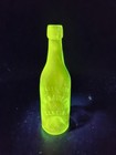 Antique W W Haviland Geneva Ny Blob Top Bottle Uranium Vaseline Glass Glows 9 5 