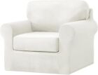 1 2 3 Seat Elastic Velvet T-shaped Sofa Cover With Elastic Adjustment Strap