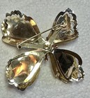 Vintage Gold Tone Large Layered Flower faux Pearl Brooch pin 3 