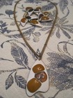 Vintage Kay Dening Glass Enamel On Copper Necklace With Bracelet