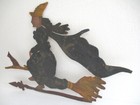 Antique Vintage Halloween Witch On Broom Weather  Vane Iron Weathervane  