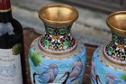 Pair  Chinese Cloisonne Vases Decorated With Cranes 20th