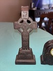 Vtg Carved Bog Oak Celtic Clock  Island Turf Crafts  Ireland  Brian Mcgirr Cross