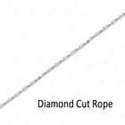 925 Silver Plated Rhinestone Cut Rope Chain Fashion Necklace Ring Lock 16-24 