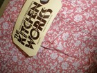 New Nos Vintage Full Apron Kitchen Works Pink White Floral  su22 