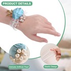 1-pack Wrist Corsage Bracelets  Artificial Wrist Corsages Band  light Blue 