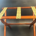 Vtg Scheibe Wooden Folding Luggage Suitcase Rack Hotel Stand Tapestry Straps Mcm