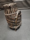 Japanese Ikebana Woven Bamboo Basket Barrel Style