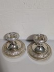 Vintage Pair Of Silver Plated Candle Stick Holders