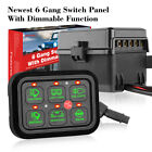 6 Gang On off Switch Panel Circuit Control Box Led Light Bar Marine Boat Car 12v