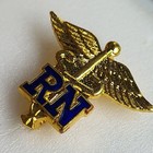 1974 Registered Nurse Rn Lapel Pin Gold Toned Vintage Uniform Accessories