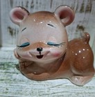 Super Cute Vintage Kitsch Ceramic Sleeping Bear Figurine Possibly Japanese