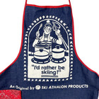 Vtg Ski Athalon Products Apron I d Rather Be Skiing Blue Denim Bandana Pocket