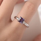 Princess Cut Solitaire Engagement Ring Alexandrite Minimalist Wedding Ring