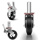 4 Pcs 6  Heavy Duty Scaffolding Rubber Swivel Caster W  Dual Locking 4400lbs