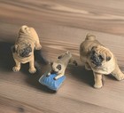 Lot Of 3 Life Like Pugs Includes  1997 Home Interiors Gift Puppies Dogs Vintage