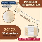 20pcs Wool Daubers Leather Dye Applicator Brush 5 Inch Metal Handle