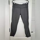 Athleta Salutation Grey Black Cropped Active Yoga Gym Outdoors Leggings  xl 