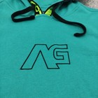 Analog Hoodie Mens M Burton Snowboards Embroidered Thumbholes Turquoise Green