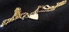 Vintage Dainty Gold-tone Heart Charm Anklet  ankle Bracelet      Stamped Korea
