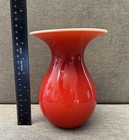 Holmegaard Denmark    shape    Vase  Red And White Cased Glass - See Video 