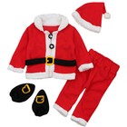 4pcs Santa Claus Costume Kids Baby Suit Christmas Party Outfit Fancy Xmas Dress