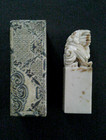 Chinese Dragon Hand Carved Antique Soapstone  3 25 X 1-inch  Boxed