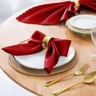 Horbaunal 100-pack 17x17 Red Satin Dinner Napkins With Elegant Lace For Events