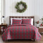 Lightweight Full queen Holiday Quilt Bedding Set Tarick Plaid  Red  Black  Green