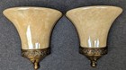 Gill Glass Slip Shade Wall Sconces   Cast Bronze  Restored   Art Deco  Pair 2