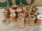 Lot Of 18 Vintage Empty Wooden Thread Spools Varies Brands