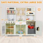 Wooden Kids Kitchen Playset Pretend Play Kitchen Toys W  Sounds   Lights