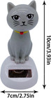 Gray Solar Powered Dancing Cat Doll Figure - Swinging Solar Toy  Cat Figurine St