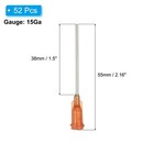 15g Dispensing Needles  52pcs 1 5 In Blunt Tip Dispensing Needle dark Brown