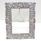 Floral Repousse Picture Frame Sterling Silver