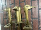 Brass Duck Head Fireplace Tool Set Vintage 1970s Mallard 4 Tools   Stand Mcm