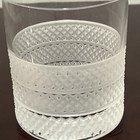 Pair  2  Tiffany Diamond Point Glass Old Fashioned Glasses Rare And Hard-to-find