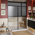 Spacious 60x72 In Frameless Shower Door Aluminum Dual Sliding Glass Door