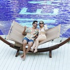 11 Ft Double Outside Hammock Quick Dry Olefin Fabric Hammock With Khaki