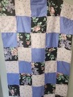 Baby Quilt Handmade Floral Gingham Patchwork Purple Pink Crib Bedding Girl 