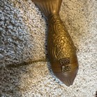 Vintage Brass Copper Fish Purse Minaudiere Clutch Art Deco Novelty Metal Bag 