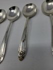8 Rogers 1945 La Ronnie Pattern Silverplate Round Gumbo Soup Spoons Oneida 