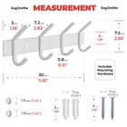 White Coat Rack Wall Mount With 4 Double Hooks For Hanging Towel Bag Hat Keys   