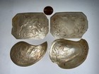 Very Rare Antique 19th Century Religious Hand Carving Mother Of Pearl Plaques X4