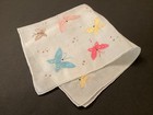 Madeira Butterfly Summer Handkerchief Hanky Colorful Vintage Garden Rolled Cottn