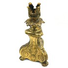 Antique Pair Of Ornate Candle Holders Cast Brass Grape Leaf Victorian Cambridge