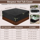 Heavy Duty Waterproof Square Hot Tub Cover 85x85 - Fits 84 x84  And More