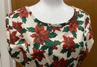 Christmas Holidays 1950   s Vtg Style Apron White pointsettias Print Sz L xl