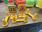 Vintage Fisher Price Little People Construction Workers   Dumps And Fork Lift  